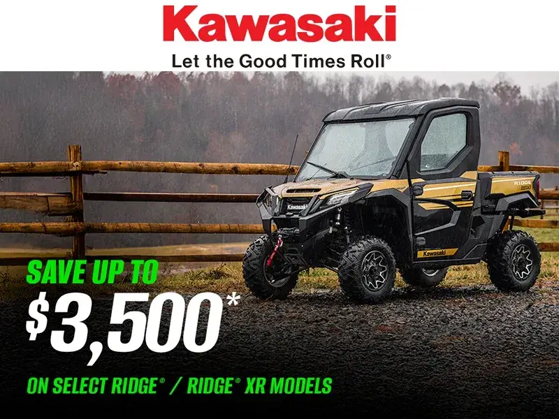 Read more about the article Kawasaki – Save Up to $3,500 on Select RIDGE / RIDGE XR Models