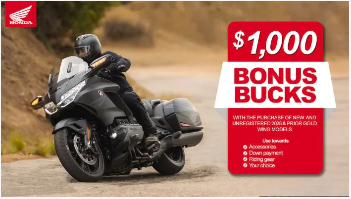 Read more about the article Honda – $1,000 Bonus Bucks on Wing models
