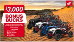 Read more about the article Honda – $3,000 Bonus Bucks on Talon models